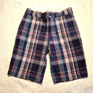 Tea Collection boys size 7 plaid shorts with adjustable waist VVGUC